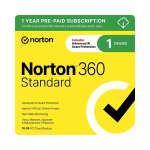 Norton 360 Standard 2026 for 1 Device with Auto-Renewal (Download)
