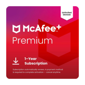 McAfee+ Premium Person 2026 – Boundless Gadgets, 1-Year Auto-Renewal (Computerized Download)